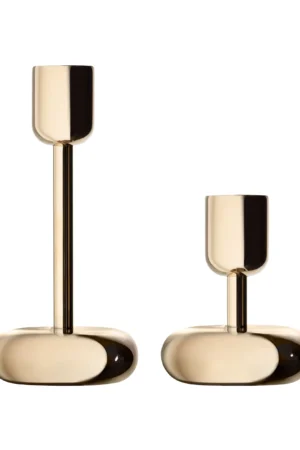 Candleholder gift set brass